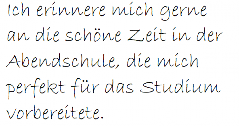 "Ich errinere mich gerne..."