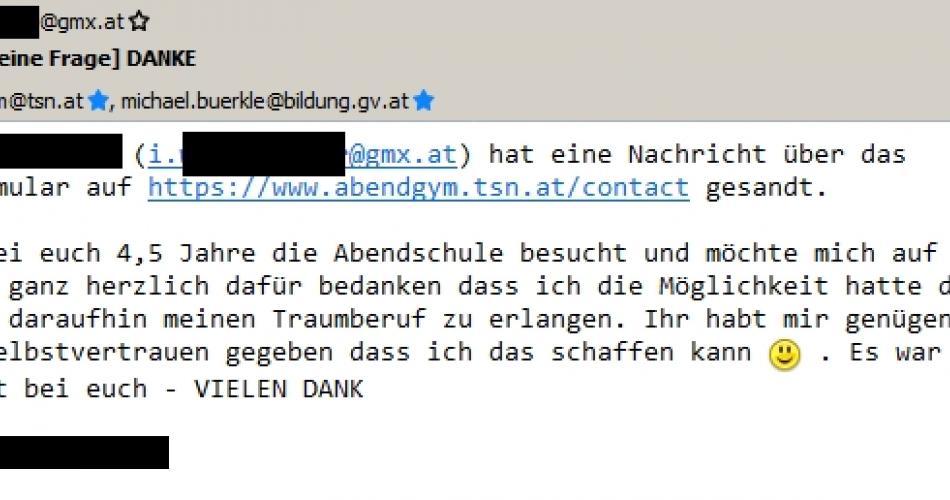 Nur ein kurzes E-Mail zwischendurch ...